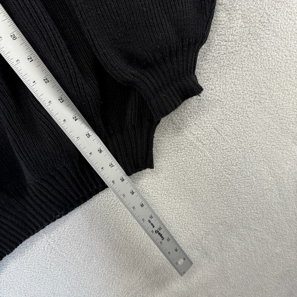 Vintage Oberymeyer Sweater men's medium Black Quarter Zip Wool Blend Knit Ski - Picture 3 of 10